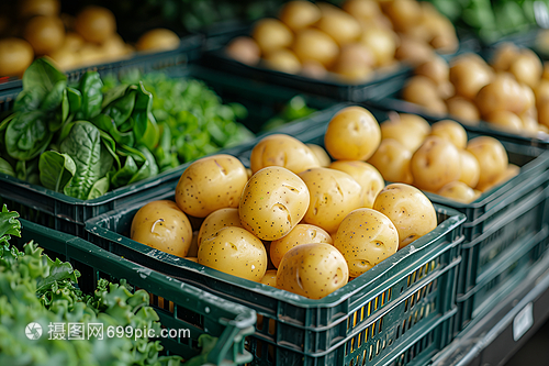 生机勃勃的蔬菜展示 新鲜蔬菜零售的魅力